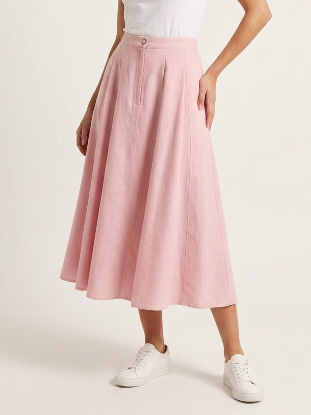 Vintage Madison Blush Pink Flared Wool Midi Skirt Size 14‎ XL